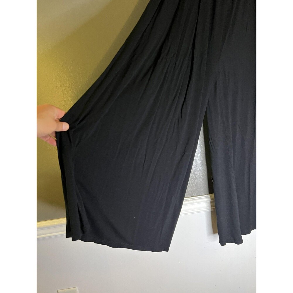 FP Beach Pants Womens Small Palazzo Black Wide Leg Jersey Elastic Waist Casual - Picture 4 of 11